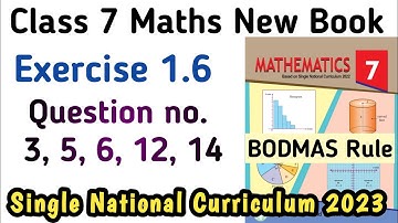 Unit 1 Exercise 1.6 Class 7 Math New Book | Chapter 1 Exercise 1.6 Class 7 PTB SNC | Learning Zone
