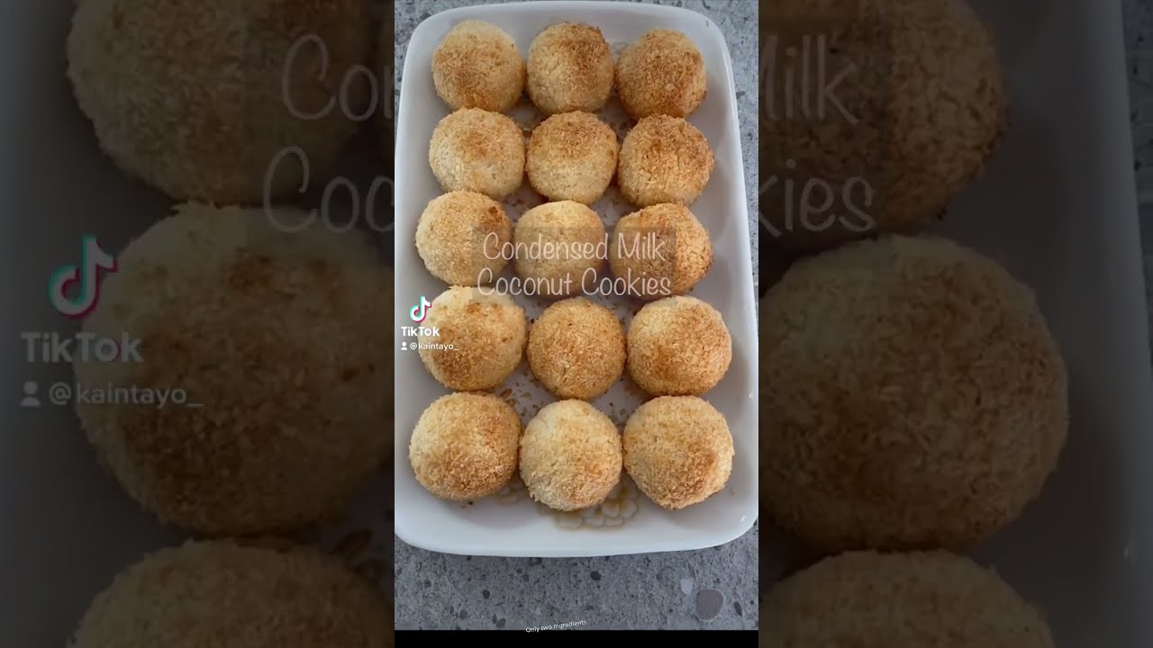 Condensed Milk Coconut Cookies / Only 2 Ingredients / cookies / 