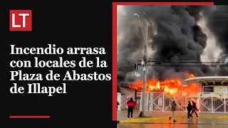 Incendio arrasa con locales de la Plaza de Abastos de Illapel