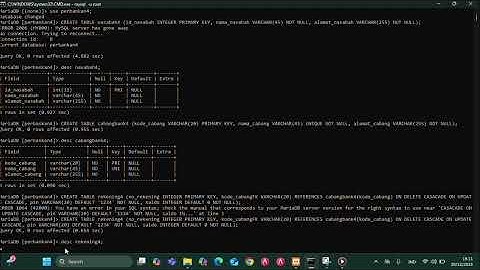Langkah-langkah pembuatan database💭💻 tugas APLIKOMBIS JULIA AS