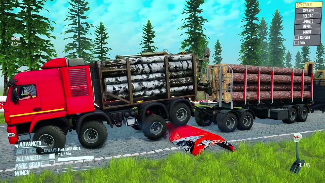 Spintires: Mudrunner | Bigger Truck Bigger Log Trailer Mud Wrestling Match Day233