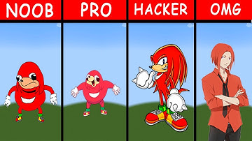 Minecraft Pixel Art ( NOOB vs PRO vs ??? ) -  Knuckles | Sonic