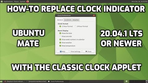 Ubuntu MATE: Replace Clock Indicator