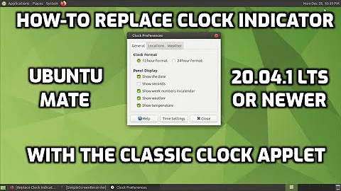 Ubuntu MATE: Replace Clock Indicator