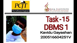 DBMS Question Session Task- 15 |1st Year | @techbroweb | @javainstituteforadvancedte1415