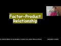 Factor product relationship part a