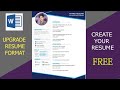 Upgrade Resume Format 2020 - MS Word Editable - YouTube