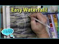 Easy Mountain Stream Waterfall in Watercolor.