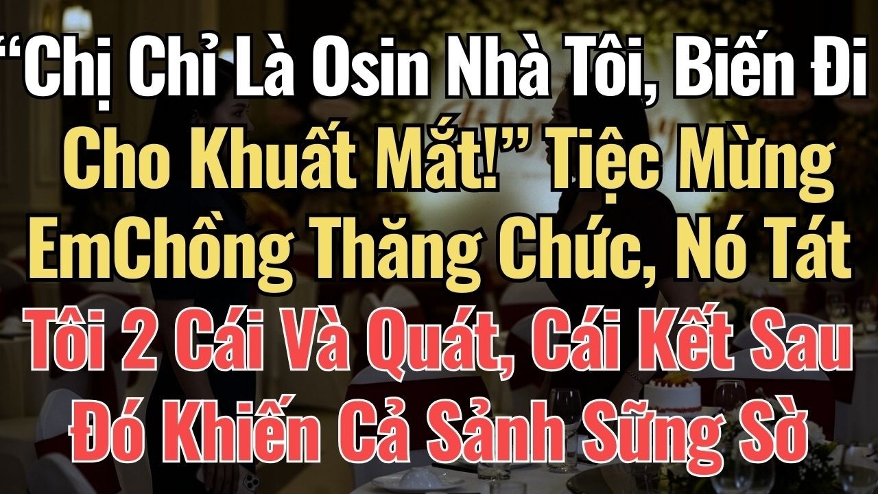 “Chị Là Osin Nhà Tôi, Biến Đi Cho Khuất Mắt” Tiệc Mừng Em Chồng Thăng Chức, Nó Tát Tôi 2 Cái Và Quát