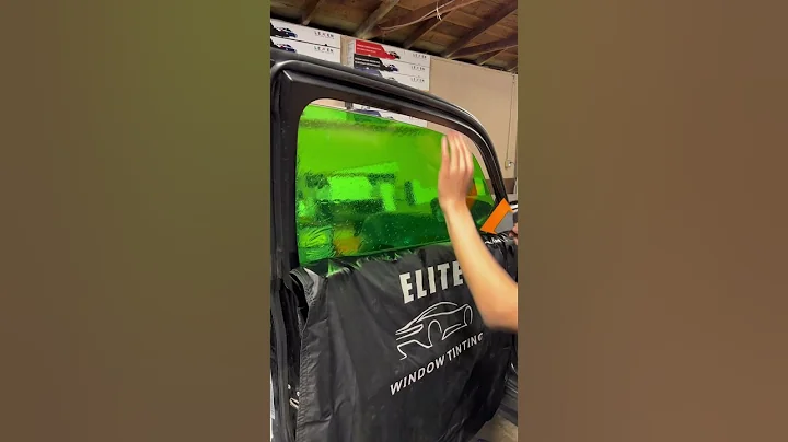 💚Green window tint💚 #asmr #automobile #tinting #tint #satisfying #short  #windowtint #fyp #shorts