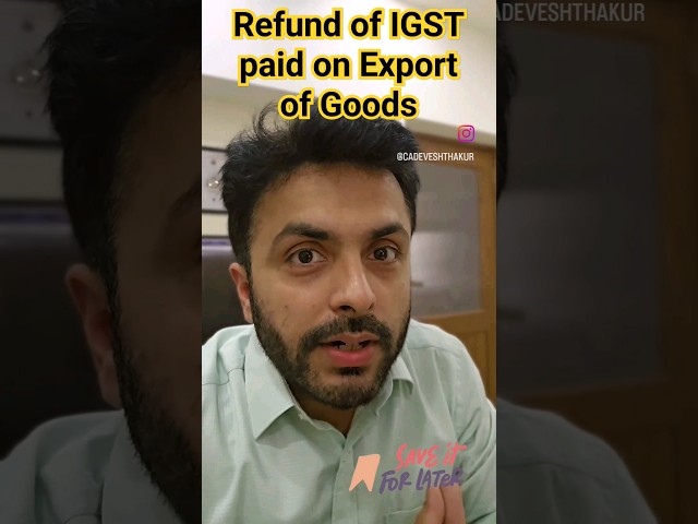 📌Refund of IGST paid on Export of Goods| GSTR-3B| GSTR-1| #gst #gstrefund #export #shorts #viral