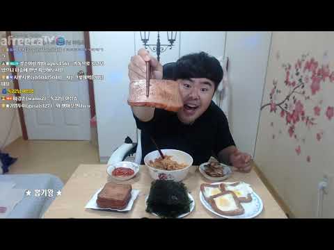 대용량 스팸 & 김치볶음밥 & 계란후라이 먹방 Large spam Kimchi Fried Rice Fried egg Korean food Mukbang Eating Show