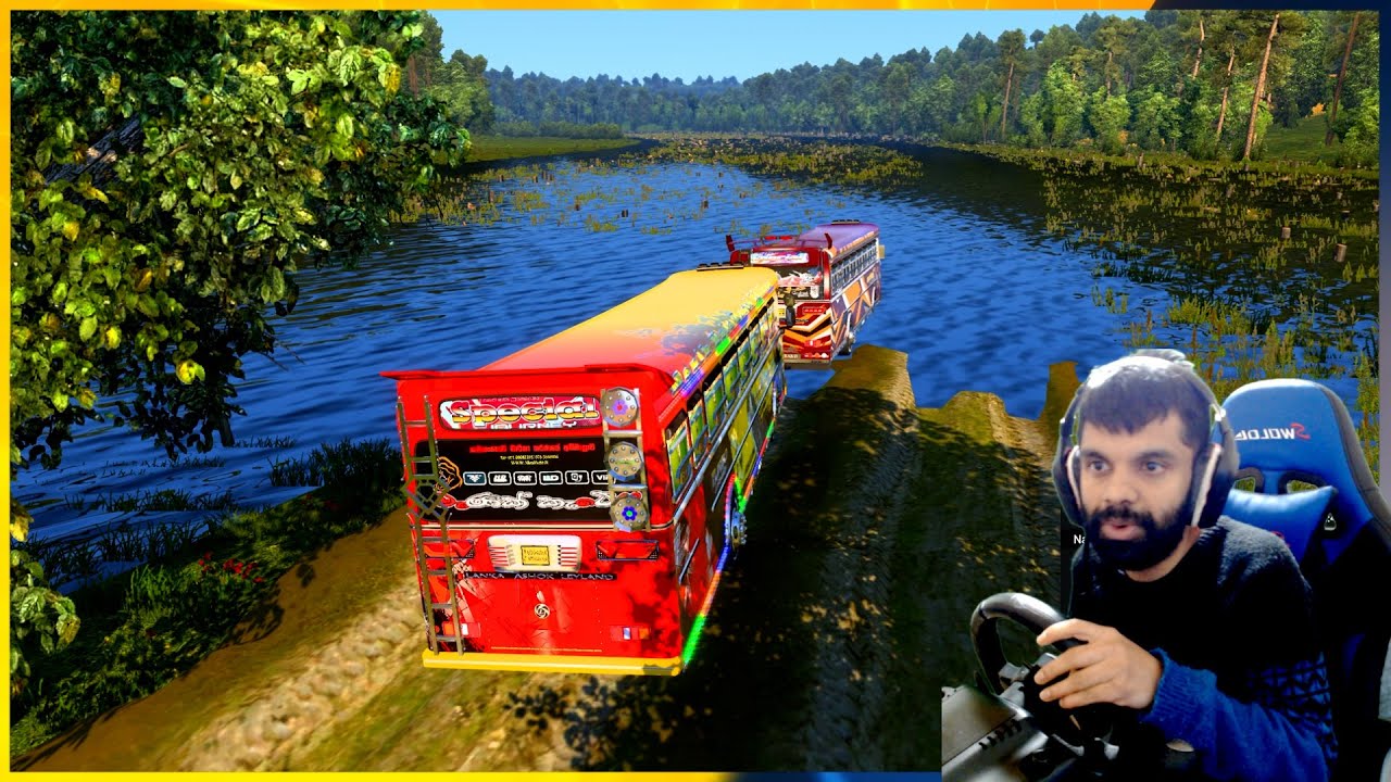 වතුරෙන් බේරෙන්න හිතාගන්න බැ| Ets 2 multiplayer convoy | #ets2 #srilankabus