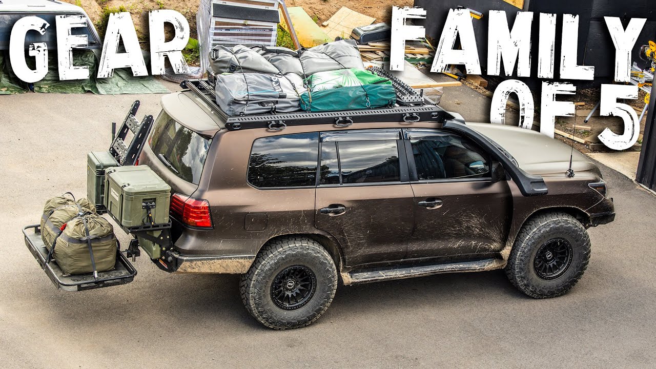 FULL CAMPING LOADOUT For A Family Of 5 Plus 2 Dogs In A Land Cruiser - Driveway Breakdown