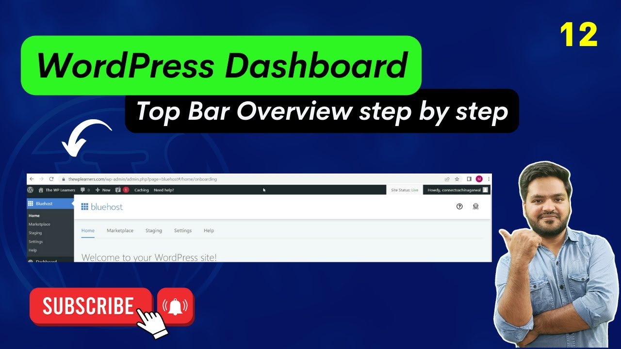 WordPress Dashboard Quick Top Bar Overview | WordPress Tutorial for ...