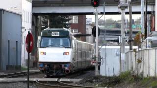 KID FRIENDLY/G RATED! New Amtrak Cascade Talgo Set Through Portland (984-Extra)(HD)