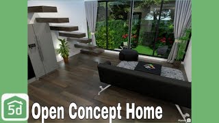 Minimalist Open Concept Home Speed Build  Box House With Courtyard In Planner 5d  Ayuh