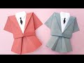 How to make origami dress  origami school uniform  back to school craft  uniform  exynos art