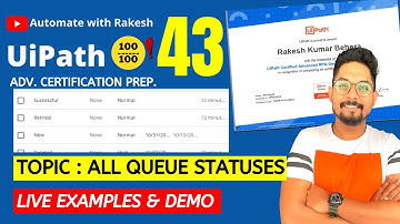 UiPath Advance Certification | Topic 43 UiPath All Queue Statuses | UiARD Certification Preparation