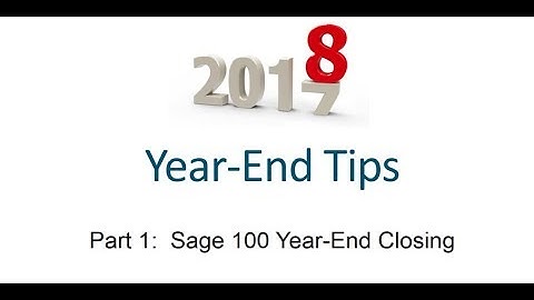 Sage 100 Year-end Tips Webinar