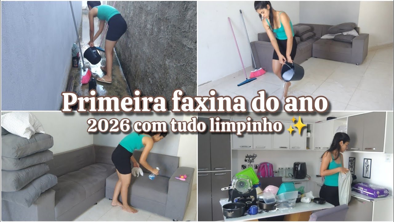 PRIMEIRA FAXINA PESADA DO ANO| 2026 COM TUDO LIMPINHO ✨🩷🏠