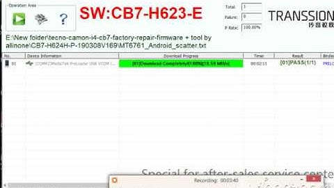 TECNO CB7 Camon I4 Firmware  | TECNO CB7 Flash File |Tecno CB7 MT6761 Flash File | With Flash Tool