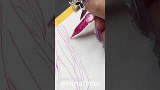 ASMR with Glass Pen ✨ Watercolor Painting #shorts