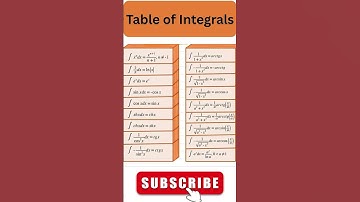 Important Table of Integrals You Must Know 📚 #Shorts #shortsvideo #shortvideo #short #mathematics
