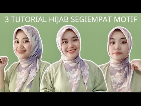 3 Style Sekaligus Tutorial Hijab Segiempat Motif || Lilit di Leher || By Nurul Muafika