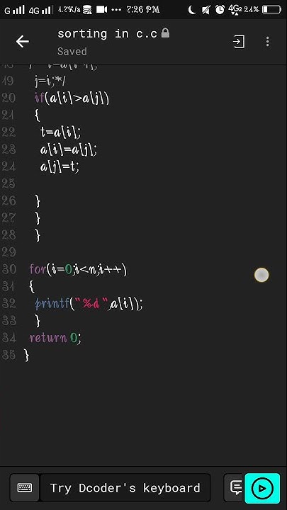 C program- sorting an array / ascending order / Programming For ...