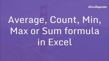 Average, Count, Min, Max or Sum Easily see in Status bar in Excel | Excel in Hindi