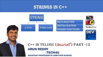 C++ IN TELUGU PART 12 - STRING IN C++ TELUGU | C++ STRING IN TELUGU | STRING FUNCTIONS IN TELUGU |