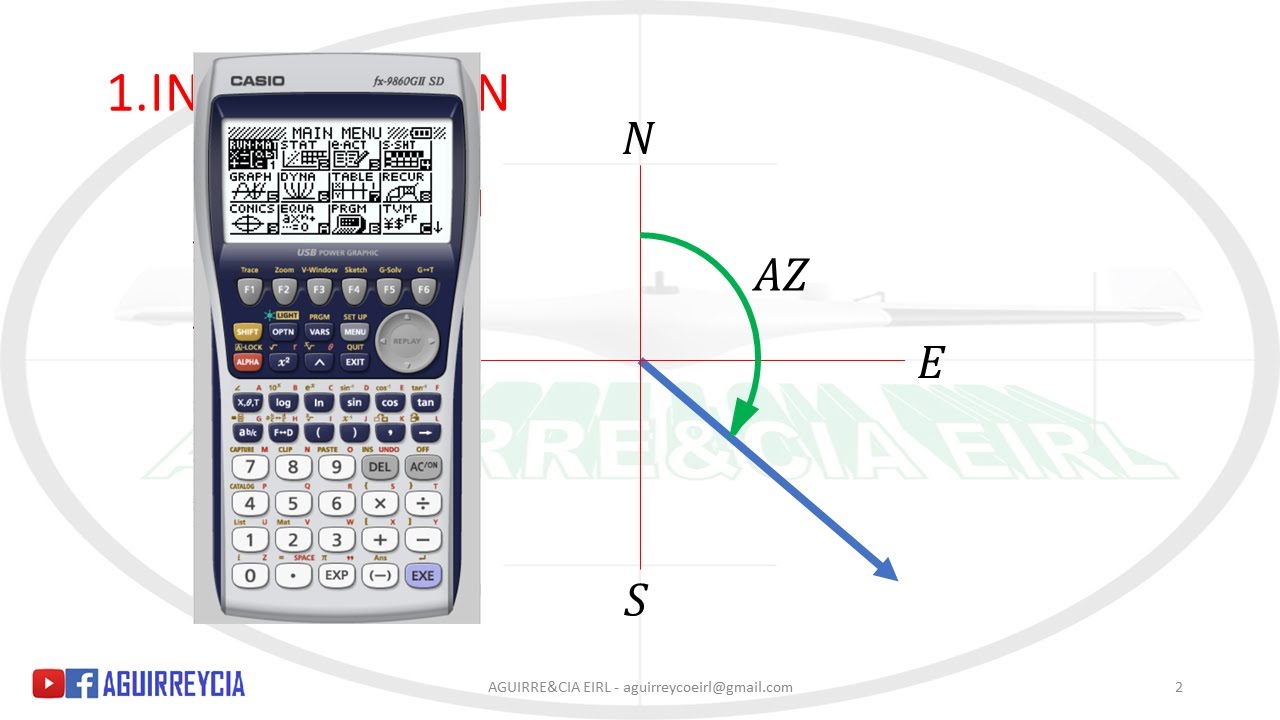 como-calcular-el-azimut-con-casio-fx-9860gii-sd-youtube