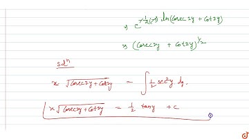 A curve passes through `(1,pi/4)` and at `(x,y)` its slope is `(sin 2y)/(x+tan y).` Find the e