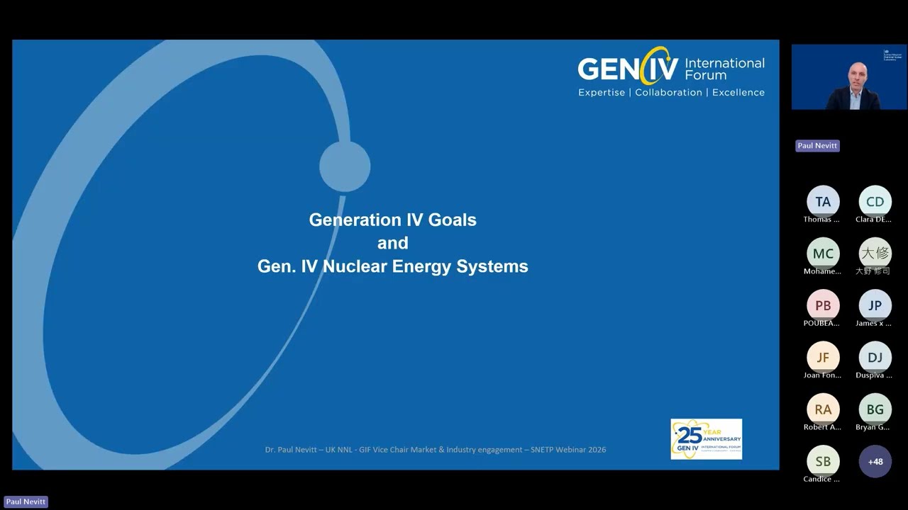 SNETP Webinar: Generation IV International Forum - Accelerating deployment of the 4th Generation