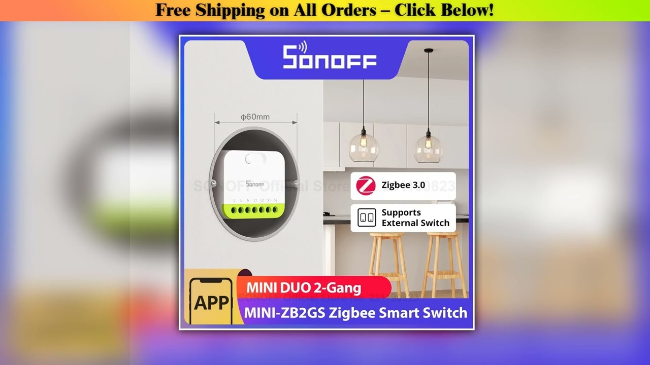 SONOFF MINI DUO 2Gang Zigbee Smart Switch MINIZB2GS Small Safe DualLoad Control Supports External S
