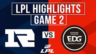 RNG vs EDG Highlights Game 2 | LPL 2024 Spring | Royal Never Give Up vs Edward Gaming