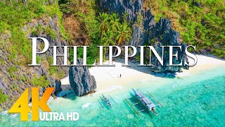 FLYING OVER PHILIPPINES 4K UHD Amazing Beautiful Nature Scenery & Relaxing Music for Stress Relief