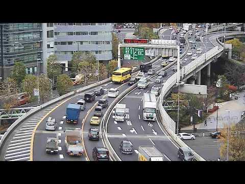 【LIVE】首都高 都心環状線 竹橋JCT付近 ライブカメラ/Tokyo highway Live Camera 2026/08/05 00:20～