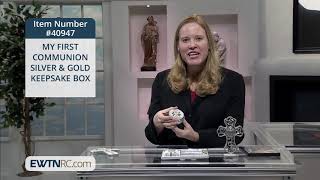 40947_MY FIRST COMMUNION - SILVER & GOLD KEEPSAKE BOX