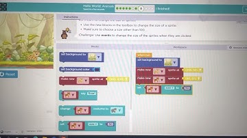 Code.org Hello World: Animals Level 8