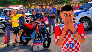 MOTO DO MEU AMIGO FOI PRESA NA BLITZ DA POLÍCIA no GTA 5 O FILME