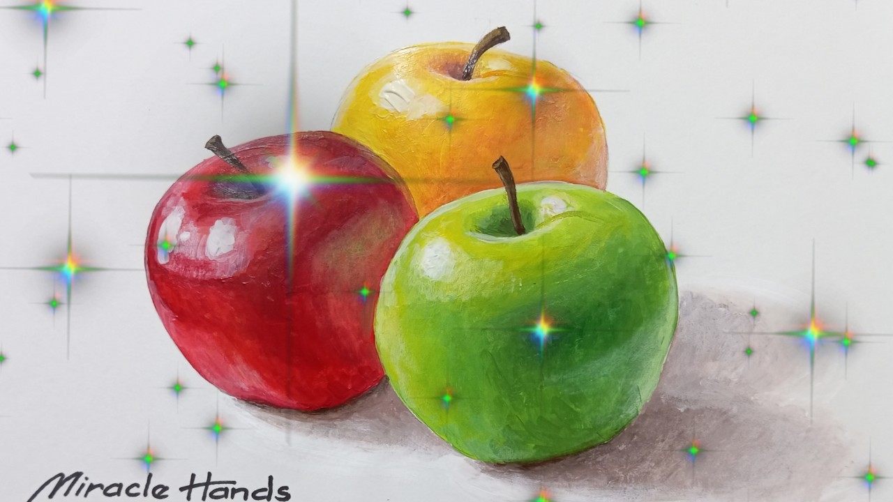 “3 Apples… But Watch What Happens at the End! | #art #artprocess #artpainting #acrilicpainting