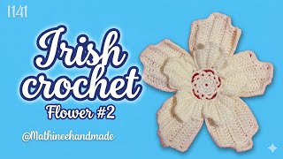 I141 Irish Crochet Flower Motif Tutorial for Irish Lace |ดอกไม้ ห้ากลีบแสนสวย screenshot 5