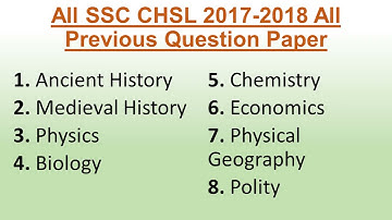 SSC CHSL 2017   18 Previous Question Paper GK Combined Video