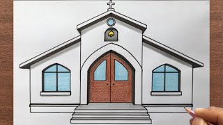 How to Draw a Church in 1 Point Perspective