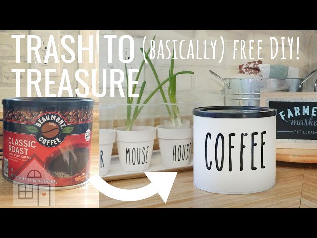 TUTORIAL: DIY Upcycled Farmhouse Coffee Canister, Rae Dunn Inspired Coffee  Canister