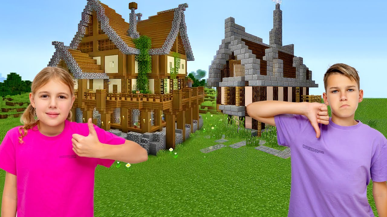 يلعب خمسة أطفال لعبة ماين كرافت