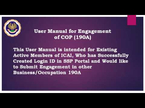 Member: User Manual for Engagement of COP (190A)