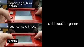 old 3ds open_agb_firm vs VC inject time comparison